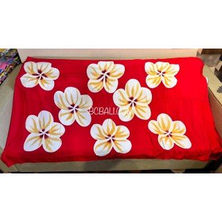 Handcrafted Rayon Sarong Hand Painted Flower Design by Balinese Artisans